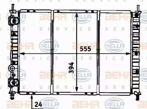 BEHR HELLA Service 8MK 376 718-211 - Radiator, engine cooling autospares.lv