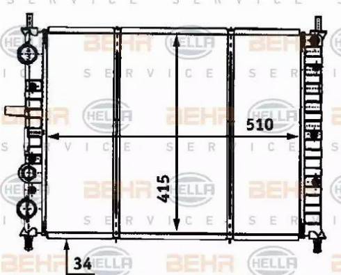 BEHR HELLA Service 8MK 376 718-221 - Radiator, engine cooling autospares.lv