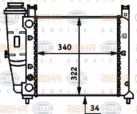 BEHR HELLA Service 8MK 376 713-491 - Radiator, engine cooling autospares.lv