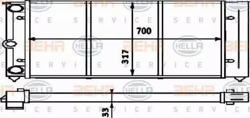 BEHR HELLA Service 8MK 376 713-441 - Radiator, engine cooling autospares.lv