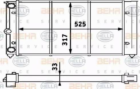 BEHR HELLA Service 8MK 376 713-451 - Radiator, engine cooling autospares.lv