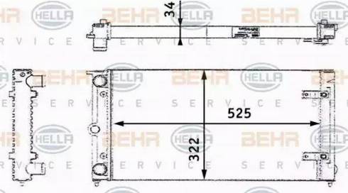 BEHR HELLA Service 8MK 376 713-461 - Radiator, engine cooling autospares.lv