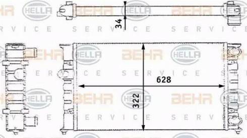 BEHR HELLA Service 8MK 376 713-424 - Radiator, engine cooling autospares.lv