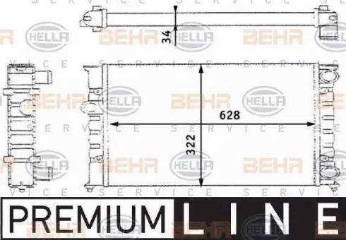 BEHR HELLA Service 8MK 376 713-421 - Radiator, engine cooling autospares.lv