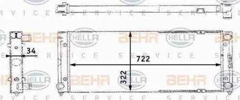 BEHR HELLA Service 8MK 376 713-471 - Radiator, engine cooling autospares.lv