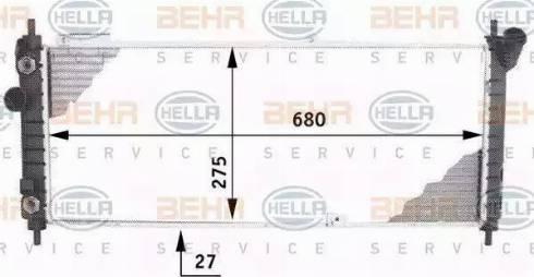 BEHR HELLA Service 8MK 376 713-594 - Radiator, engine cooling autospares.lv