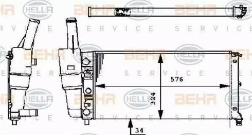 BEHR HELLA Service 8MK 376 713-541 - Radiator, engine cooling autospares.lv