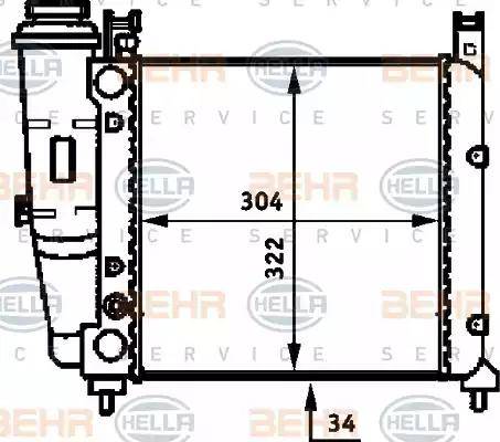 BEHR HELLA Service 8MK 376 713-501 - Radiator, engine cooling autospares.lv