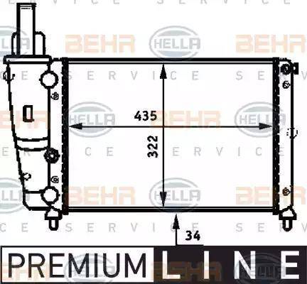 BEHR HELLA Service 8MK 376 713-511 - Radiator, engine cooling autospares.lv