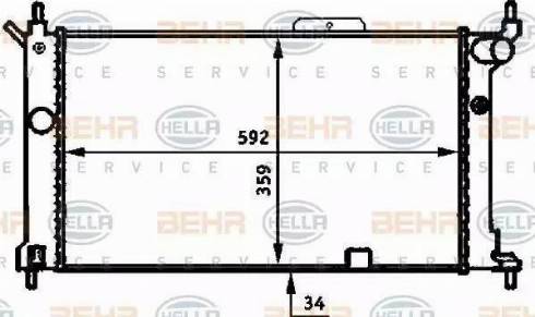 BEHR HELLA Service 8MK 376 713-581 - Radiator, engine cooling autospares.lv