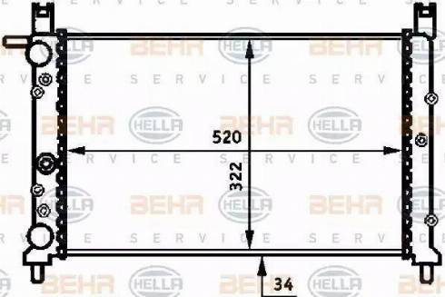 BEHR HELLA Service 8MK 376 713-531 - Radiator, engine cooling autospares.lv