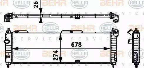 BEHR HELLA Service 8MK 376 713-574 - Radiator, engine cooling autospares.lv