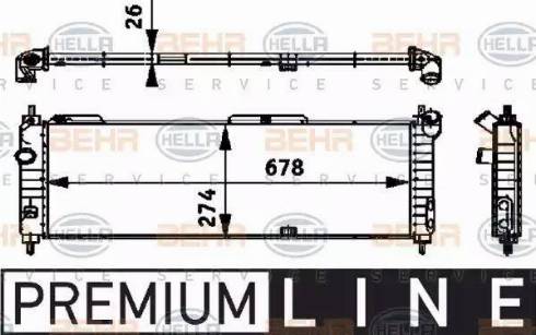 BEHR HELLA Service 8MK 376 713-571 - Radiator, engine cooling autospares.lv