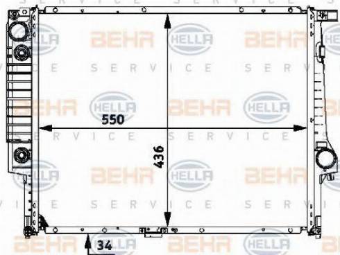 BEHR HELLA Service 8MK 376 713-094 - Radiator, engine cooling autospares.lv