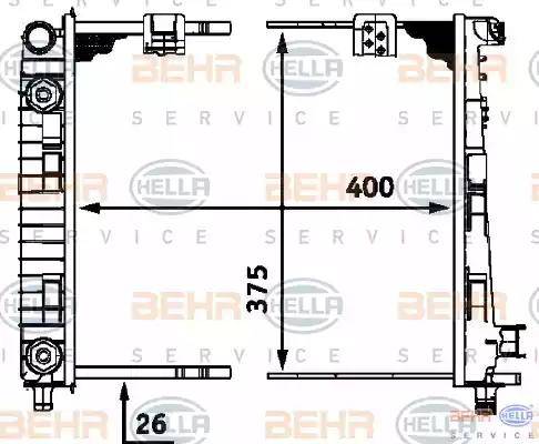 BEHR HELLA Service 8MK 376 713-064 - Radiator, engine cooling autospares.lv