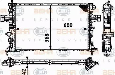 BEHR HELLA Service 8MK 376 713-004 - Radiator, engine cooling autospares.lv