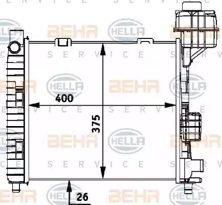 BEHR HELLA Service 8MK 376 713-034 - Radiator, engine cooling autospares.lv