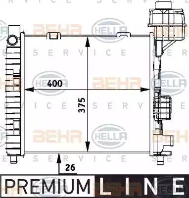 BEHR HELLA Service 8MK 376 713-031 - Radiator, engine cooling autospares.lv