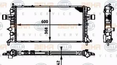 BEHR HELLA Service 8MK 376 713-021 - Radiator, engine cooling autospares.lv