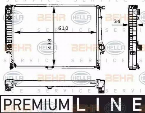 BEHR HELLA Service 8MK 376 713-071 - Radiator, engine cooling autospares.lv