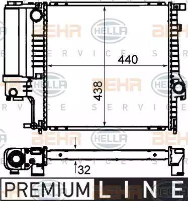 BEHR HELLA Service 8MK 376 713-121 - Radiator, engine cooling autospares.lv