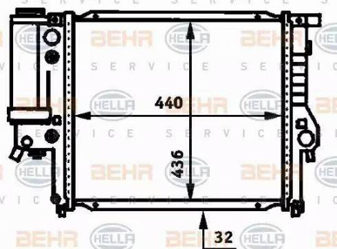 BEHR HELLA Service 8MK 376 713-174 - Radiator, engine cooling autospares.lv