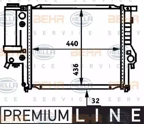 BEHR HELLA Service 8MK 376 713-171 - Radiator, engine cooling autospares.lv