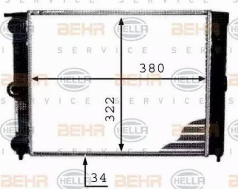 BEHR HELLA Service 8MK 376 713-344 - Radiator, engine cooling autospares.lv