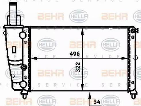 BEHR HELLA Service 8MK 376 713-381 - Radiator, engine cooling autospares.lv