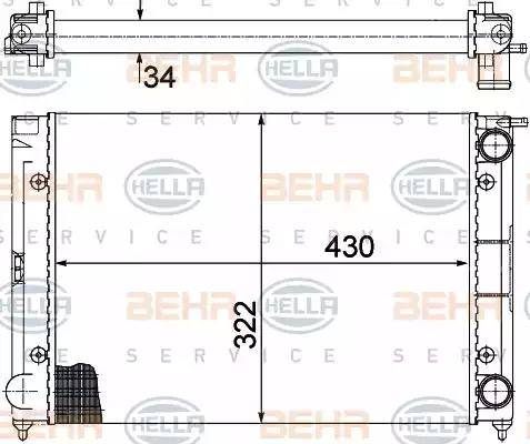 BEHR HELLA Service 8MK 376 713-334 - Radiator, engine cooling autospares.lv