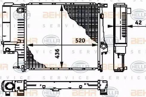 BEHR HELLA Service 8MK 376 713-244 - Radiator, engine cooling autospares.lv