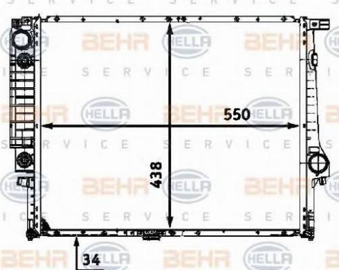 BEHR HELLA Service 8MK 376 713-254 - Radiator, engine cooling autospares.lv