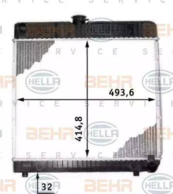 BEHR HELLA Service 8MK 376 713-211 - Radiator, engine cooling autospares.lv