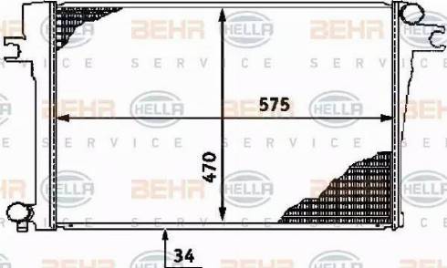 BEHR HELLA Service 8MK 376 713-231 - Radiator, engine cooling autospares.lv