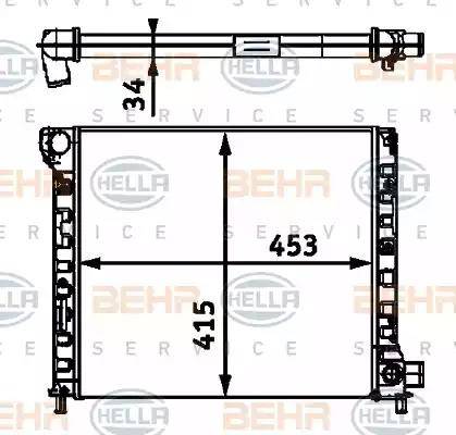 BEHR HELLA Service 8MK 376 713-701 - Radiator, engine cooling autospares.lv