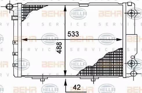 BEHR HELLA Service 8MK 376 712-464 - Radiator, engine cooling autospares.lv