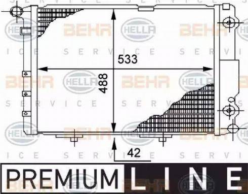 BEHR HELLA Service 8MK 376 712-461 - Radiator, engine cooling autospares.lv