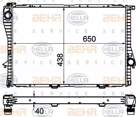 BEHR HELLA Service 8MK 376 712-484 - Radiator, engine cooling autospares.lv