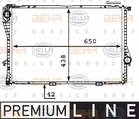 BEHR HELLA Service 8MK 376 712-511 - Radiator, engine cooling autospares.lv