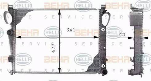 BEHR HELLA Service 8MK 376 712-574 - Radiator, engine cooling autospares.lv