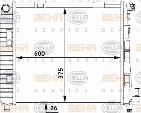 BEHR HELLA Service 8MK 376 712-651 - Radiator, engine cooling autospares.lv