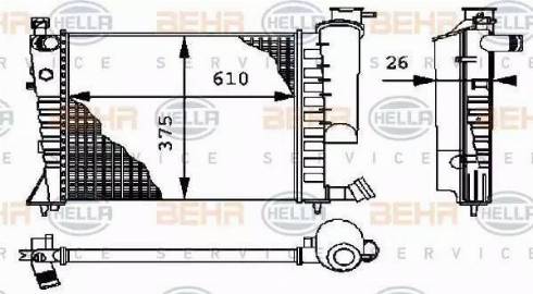 BEHR HELLA Service 8MK 376 712-611 - Radiator, engine cooling autospares.lv