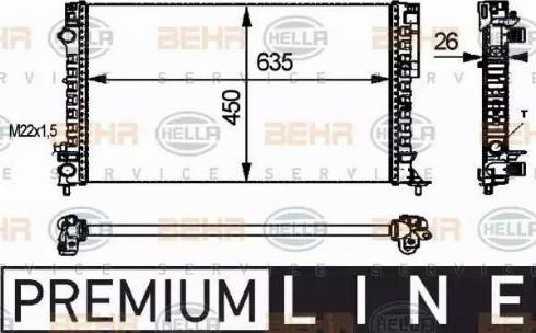 BEHR HELLA Service 8MK 376 712-681 - Radiator, engine cooling autospares.lv