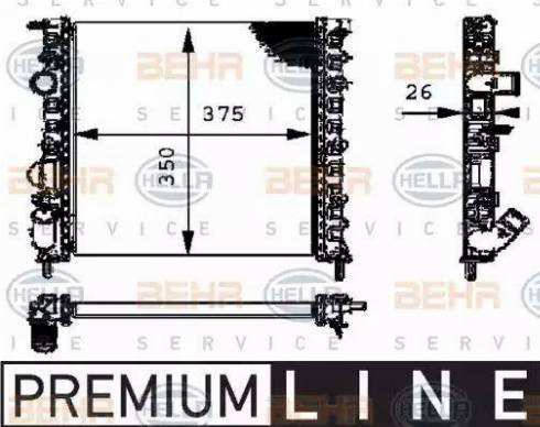 BEHR HELLA Service 8MK 376 712-631 - Radiator, engine cooling autospares.lv