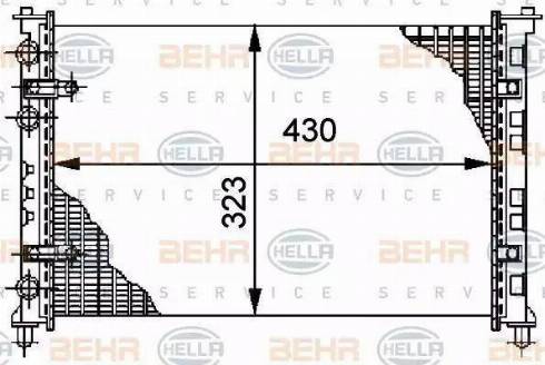 BEHR HELLA Service 8MK 376 712-081 - Radiator, engine cooling autospares.lv