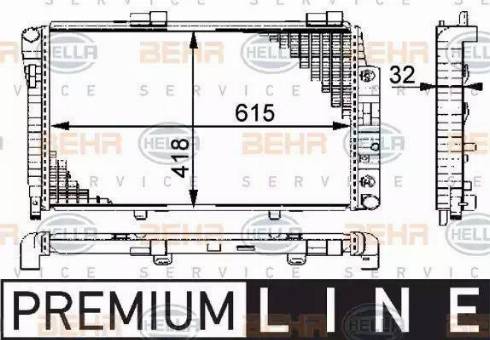 BEHR HELLA Service 8MK 376 712-021 - Radiator, engine cooling autospares.lv