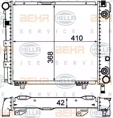 BEHR HELLA Service 8MK 376 712-151 - Radiator, engine cooling autospares.lv