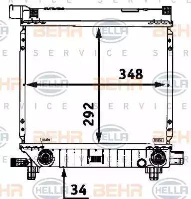 BEHR HELLA Service 8MK 376 712-161 - Radiator, engine cooling autospares.lv