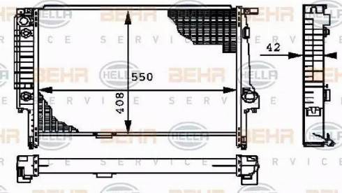 BEHR HELLA Service 8MK 376 712-181 - Radiator, engine cooling autospares.lv