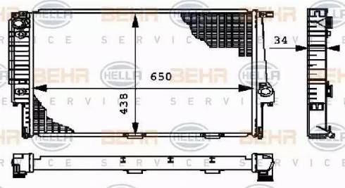 BEHR HELLA Service 8MK 376 712-371 - Radiator, engine cooling autospares.lv